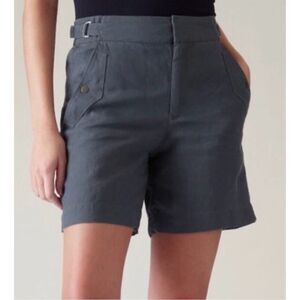 Athleta Voyager Linen Shorts Granite Blue Size 4